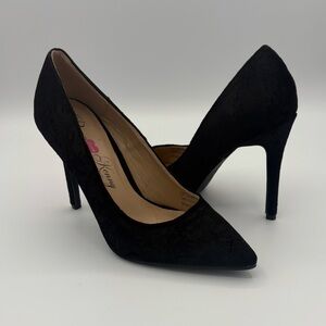 Penny Loves Kenny Black Lace Heels New without box
